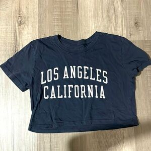 Cute and soft cropped navy blue tee from Brandy Melville, John galt brand, small